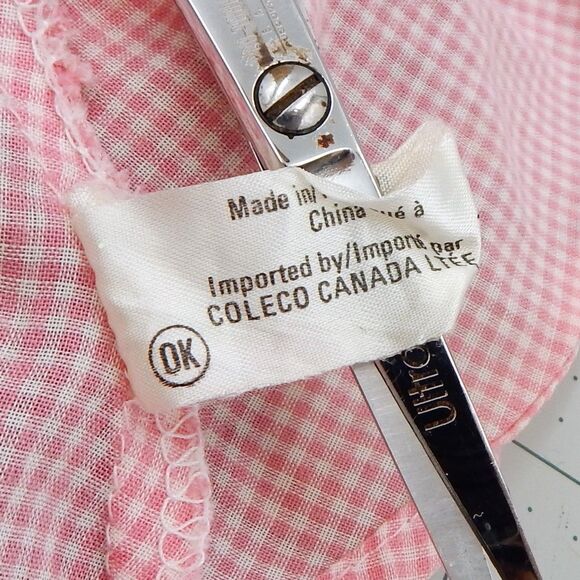 Cabbage Patch Kids Doll Pink Check Dress Coleco Preemie Vintage 1980s - Picture 7 of 8